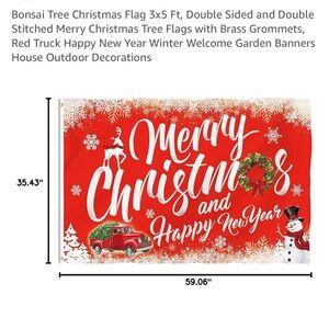 NEW 3x5 ft foot Flag Festive Red Christmas New Year Banner Holidays Double sided